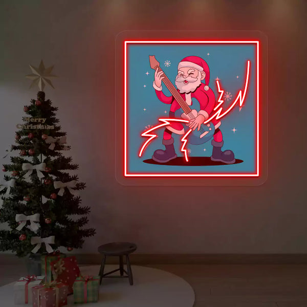 Rockstar Santa Neon Artwork Sign