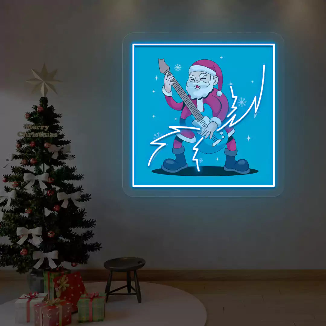 Rockstar Santa Neon Artwork | Iceblue
