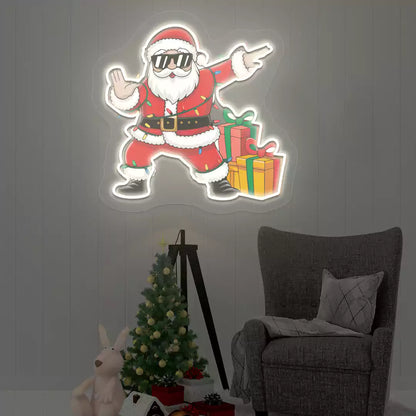 Santa's Cool Gift Parade Neon Artwork | Warmwhite