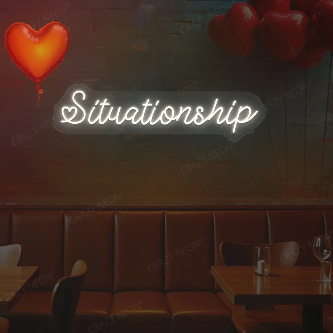 Situationship Neon Sign | white