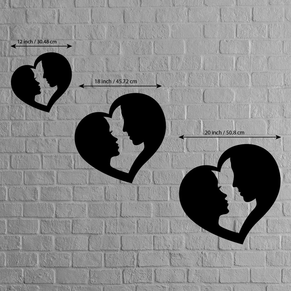 Couple In Heart Metal Wall Art