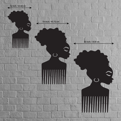 Afro Comb Metal Sign