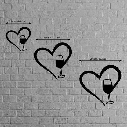 Wine Heart Metal Sign