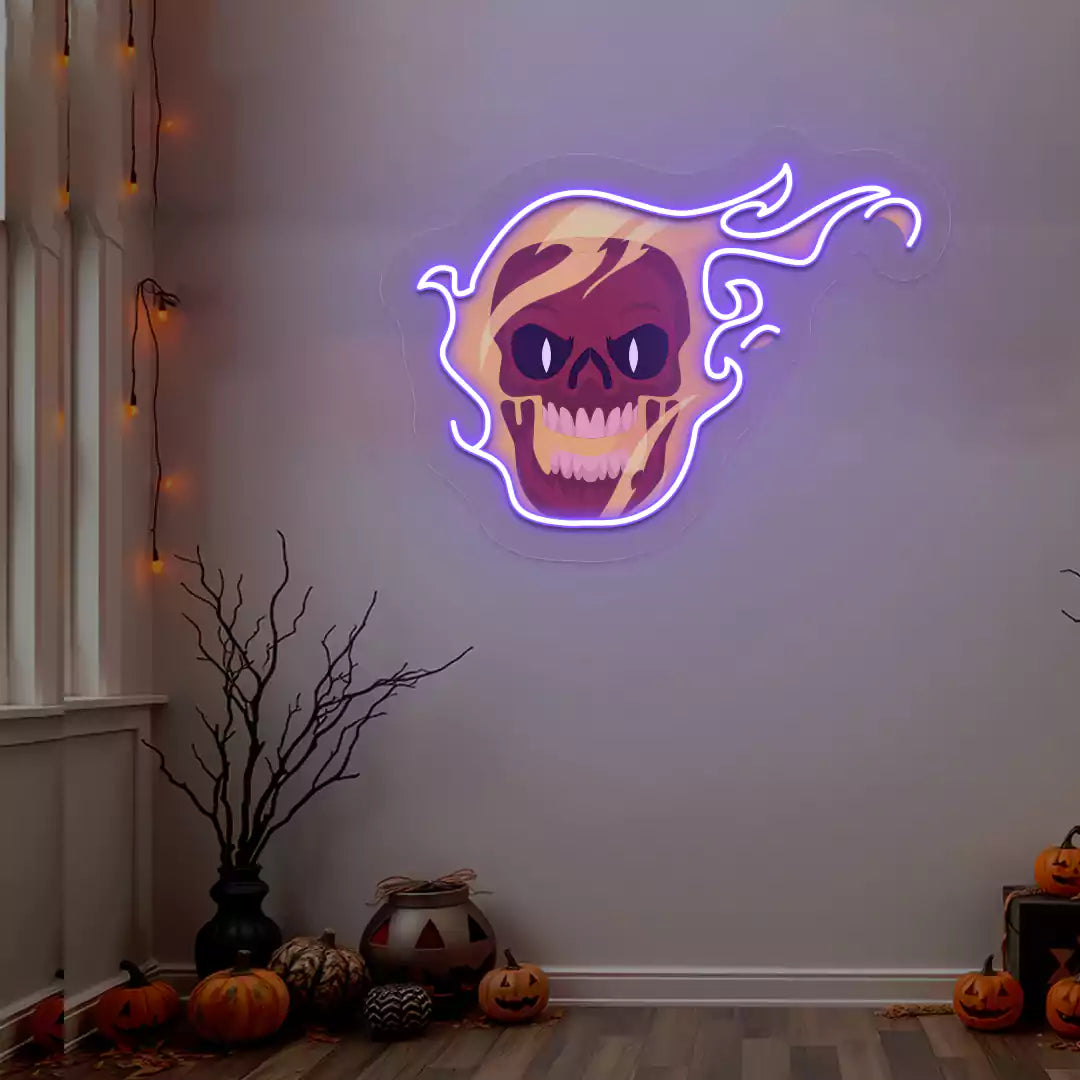 Skull Rider Neon Artwork | Purple