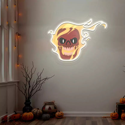 Skull Rider Neon Artwork | Warmwhite