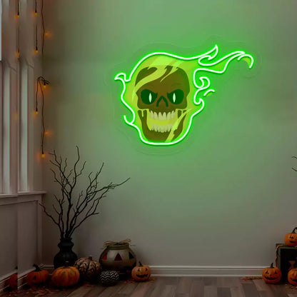 Skull Rider Neon Artwork | Green
