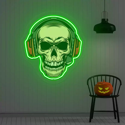 DJ Skeleton Neon Artwork | Green