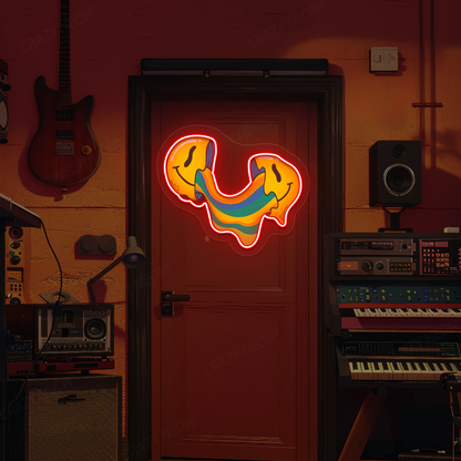 Crack n’ Ooze Smiley Neon Artwork | Red