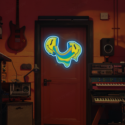 Crack n’ Ooze Smiley Neon Artwork | Iceblue