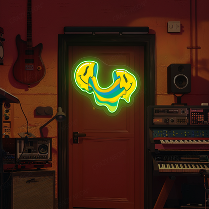 Crack n’ Ooze Smiley Neon Artwork | Green