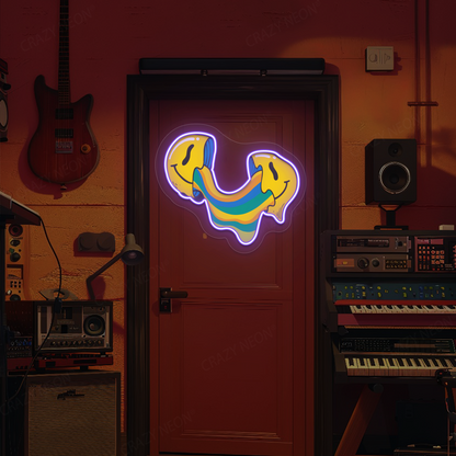 Crack n’ Ooze Smiley Neon Artwork | Purple