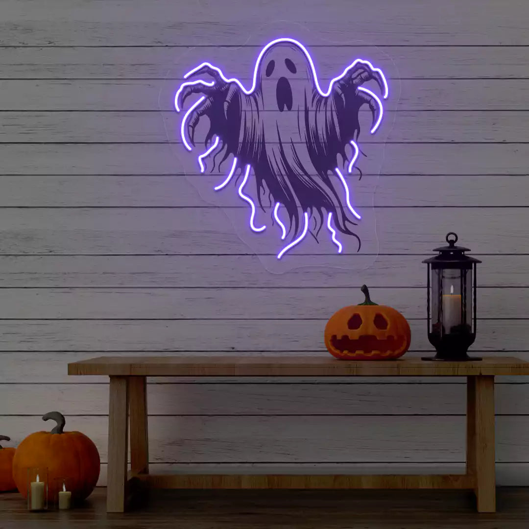 Floating Phantom Neon Artwork | Purple