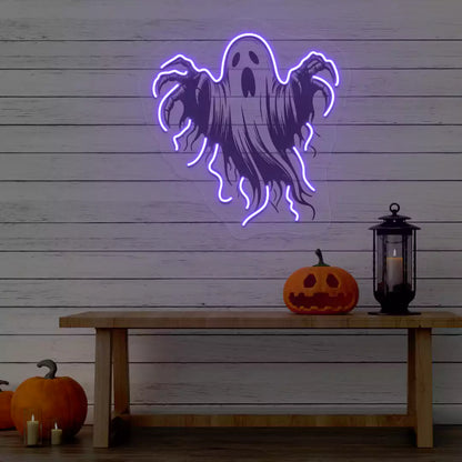 Floating Phantom Neon Artwork | Purple