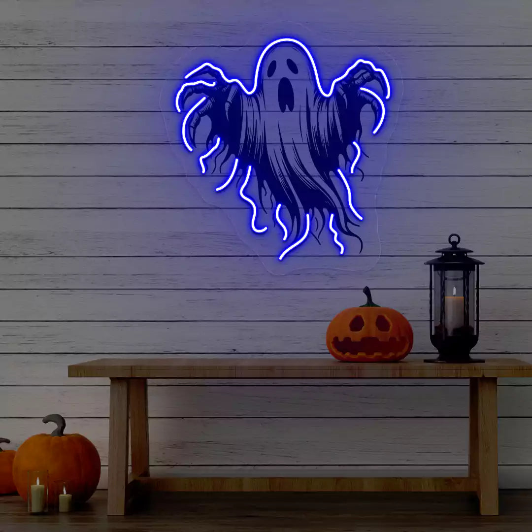 Floating Phantom Neon Artwork | Blue
