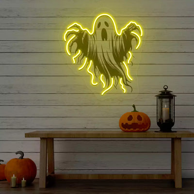 Floating Phantom Neon Artwork | Yellow