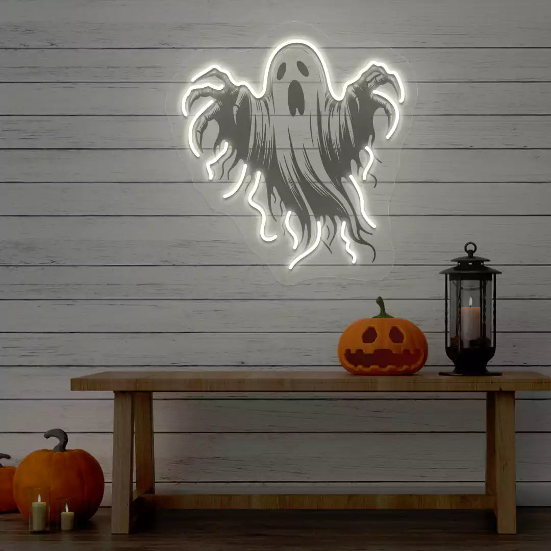 Floating Phantom Neon Artwork | Warmwhite