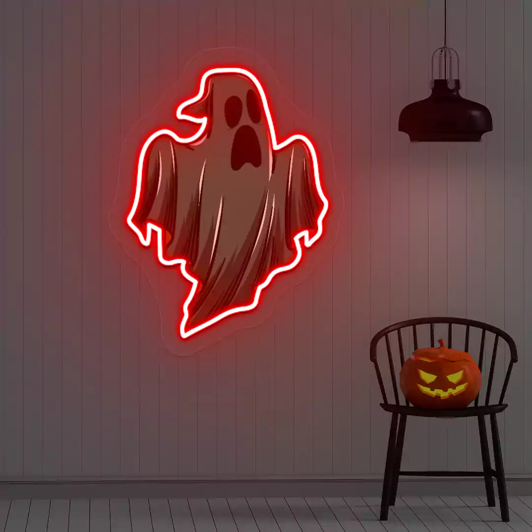 Spooky Phantom Neon Artwork | Red