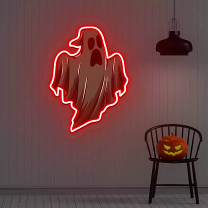 Spooky Phantom Neon Artwork | Red