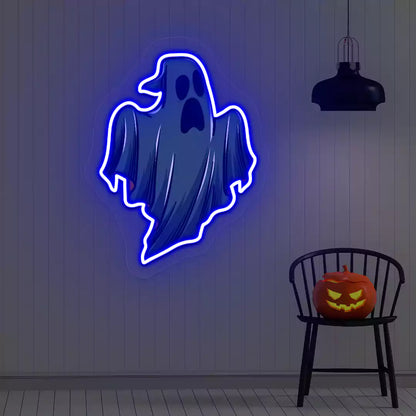 Spooky Phantom Neon Artwork | Blue
