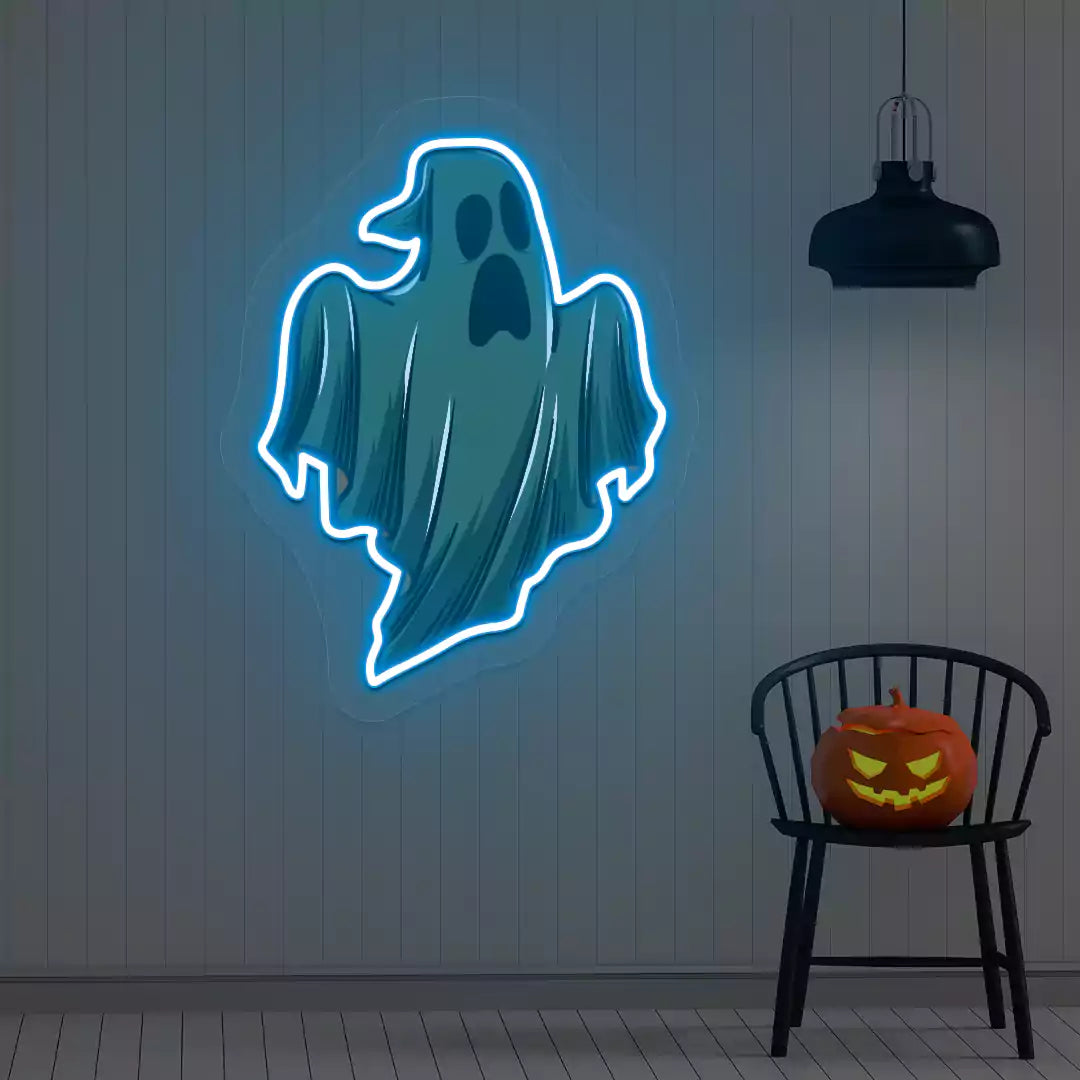 Spooky Phantom Neon Artwork | Iceblue
