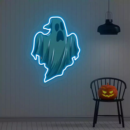 Spooky Phantom Neon Artwork | Iceblue