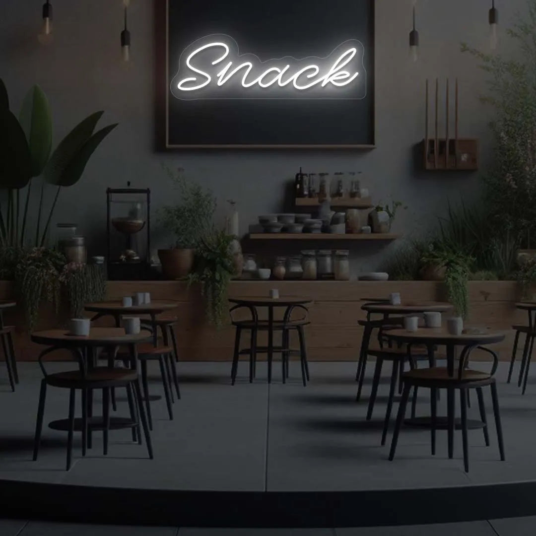 Snack LED Neon Sign | White