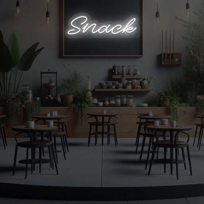Snack LED Neon Sign | White