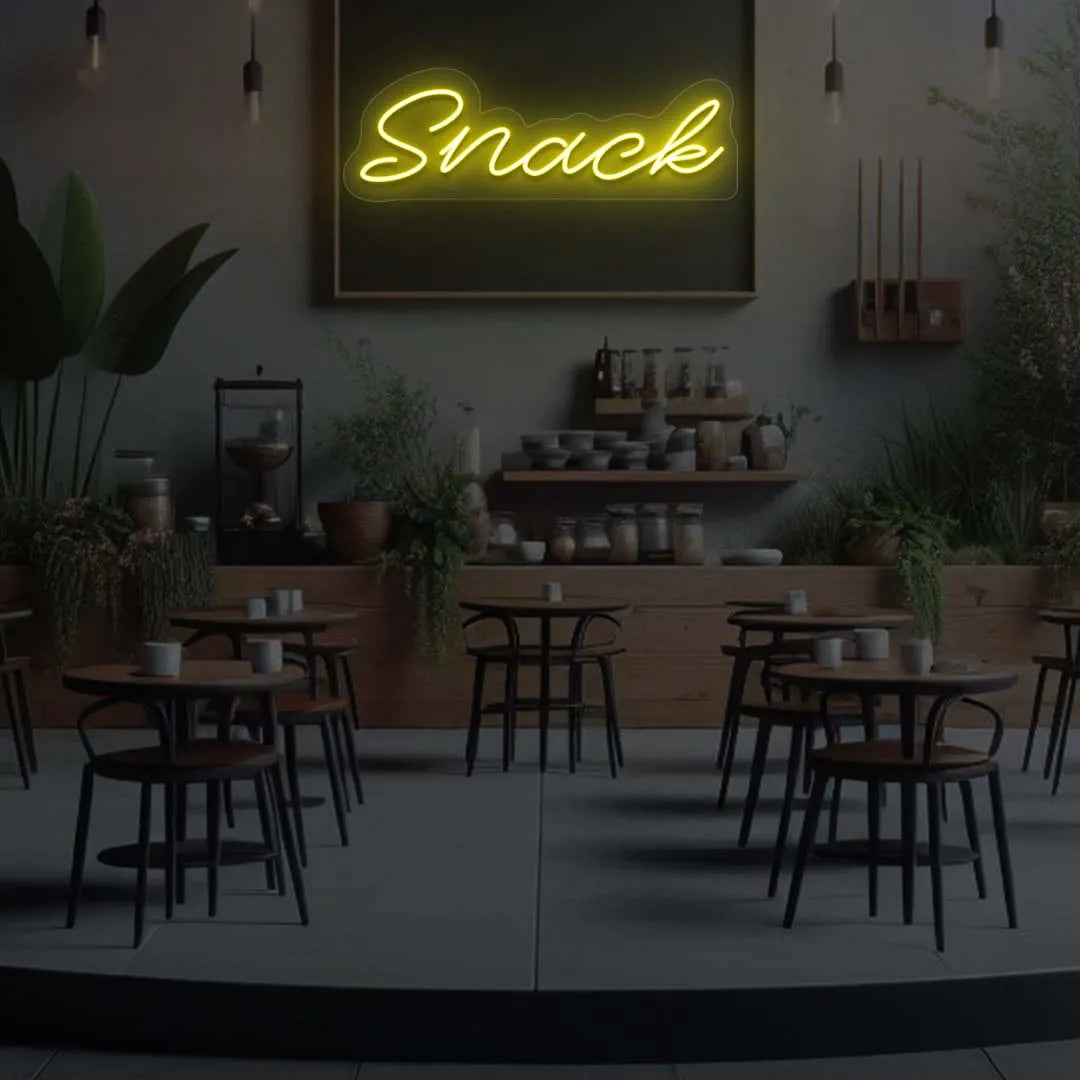 Snack LED Neon Sign | Yellow