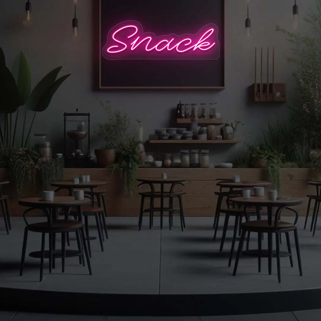 Snack LED Neon Sign | Pink