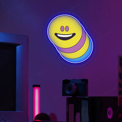 Mood Stack Emoji Neon Artwork | Blue