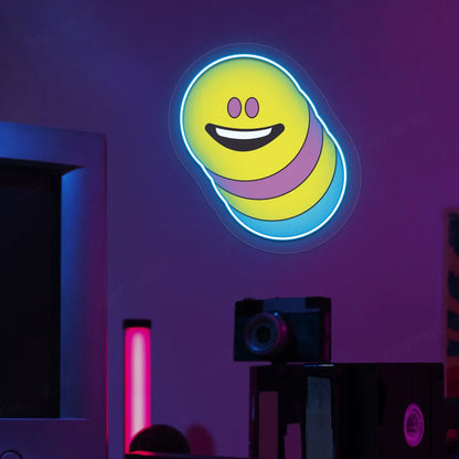 Mood Stack Emoji Neon Artwork | Iceblue