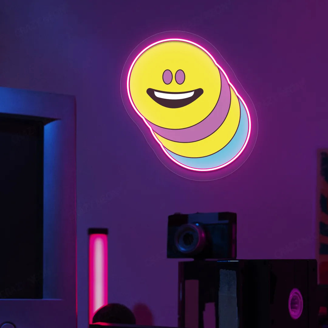 Mood Stack Emoji Neon Artwork | Pink