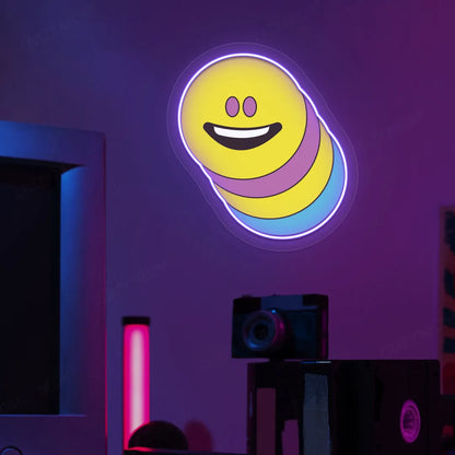 Mood Stack Emoji Neon Artwork | Purple
