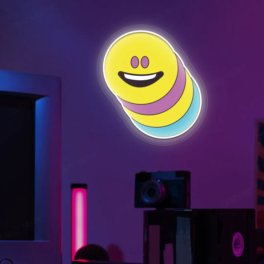 Mood Stack Emoji Neon Artwork | White
