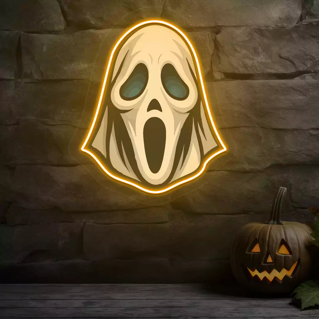 Wailing Ghost Neon Artwork | Orange