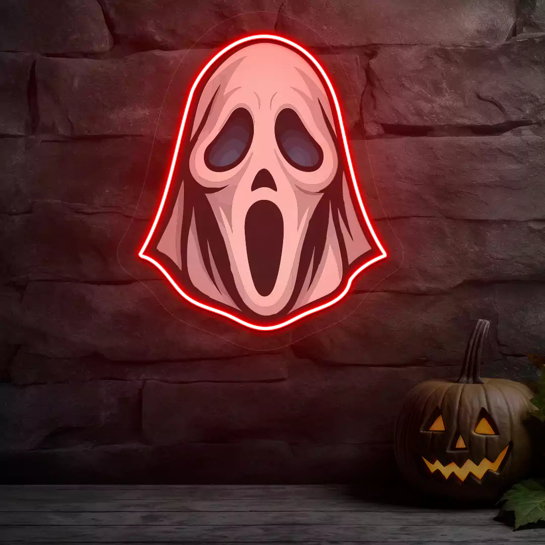 Wailing Ghost Neon Artwork | Red