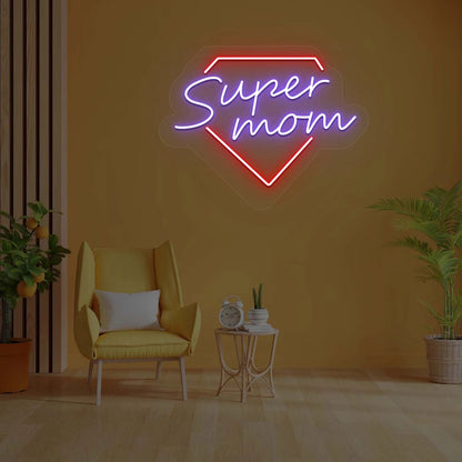 Super Mom Neon Sign | Purple