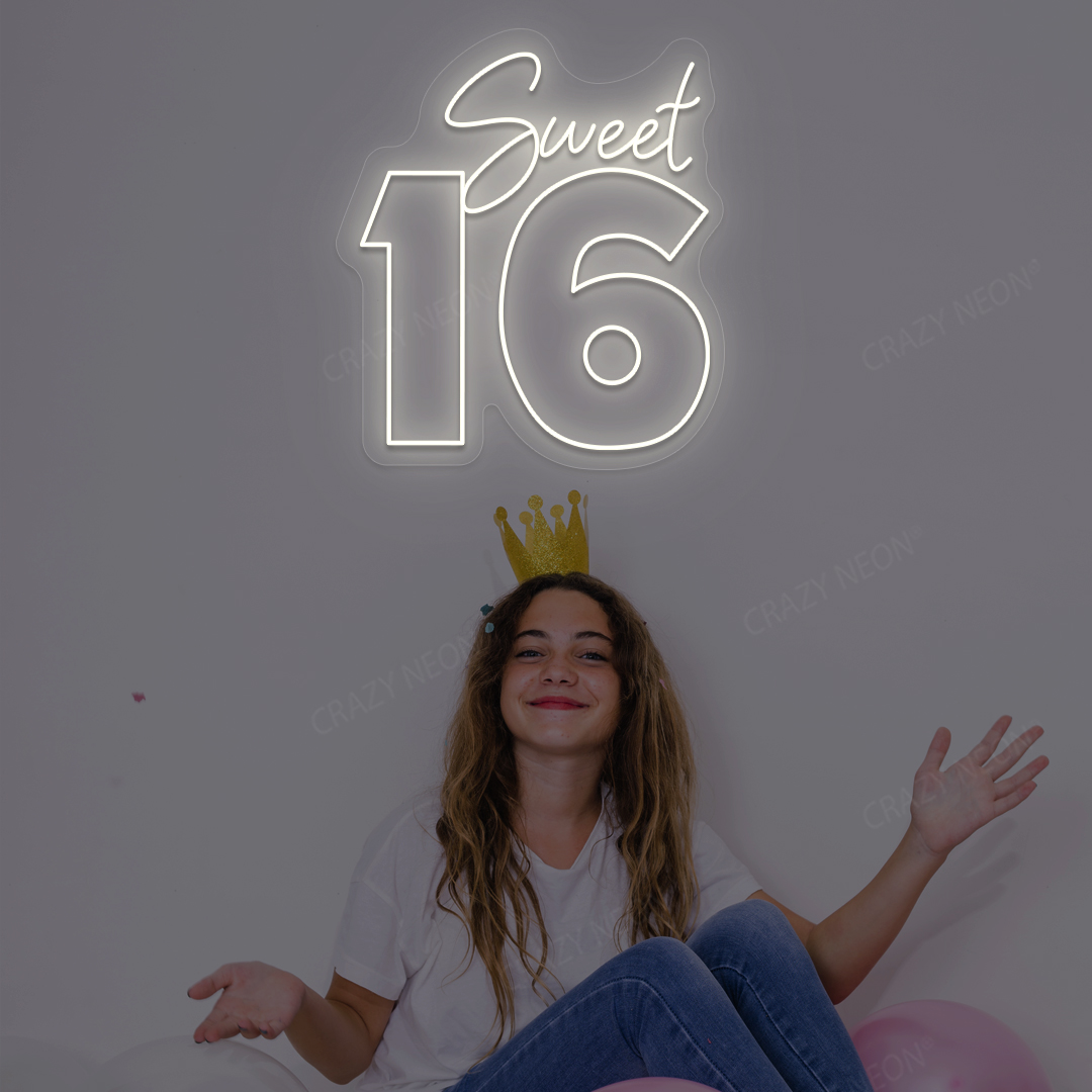 Sweet 16 LED Neon Sign | Warmwhite