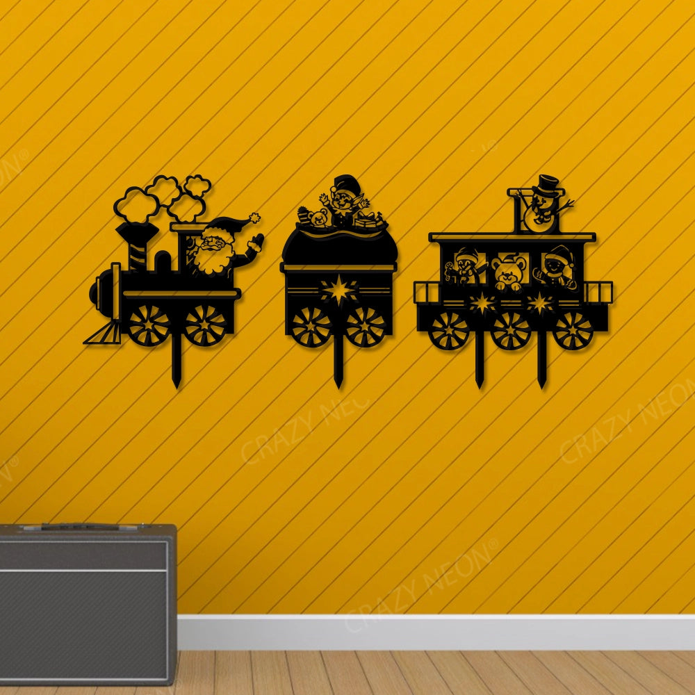 Santa Train Metal Wall Art Sign