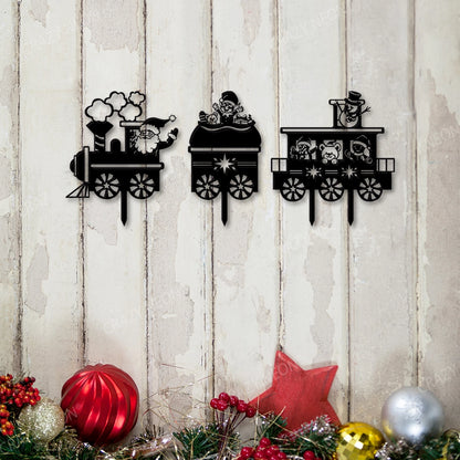 Santa Train Metal Wall Art Sign