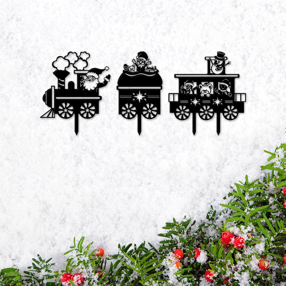 Santa Train Metal Wall Art Sign