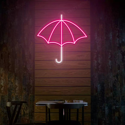Umbrella neon sign in pink and white