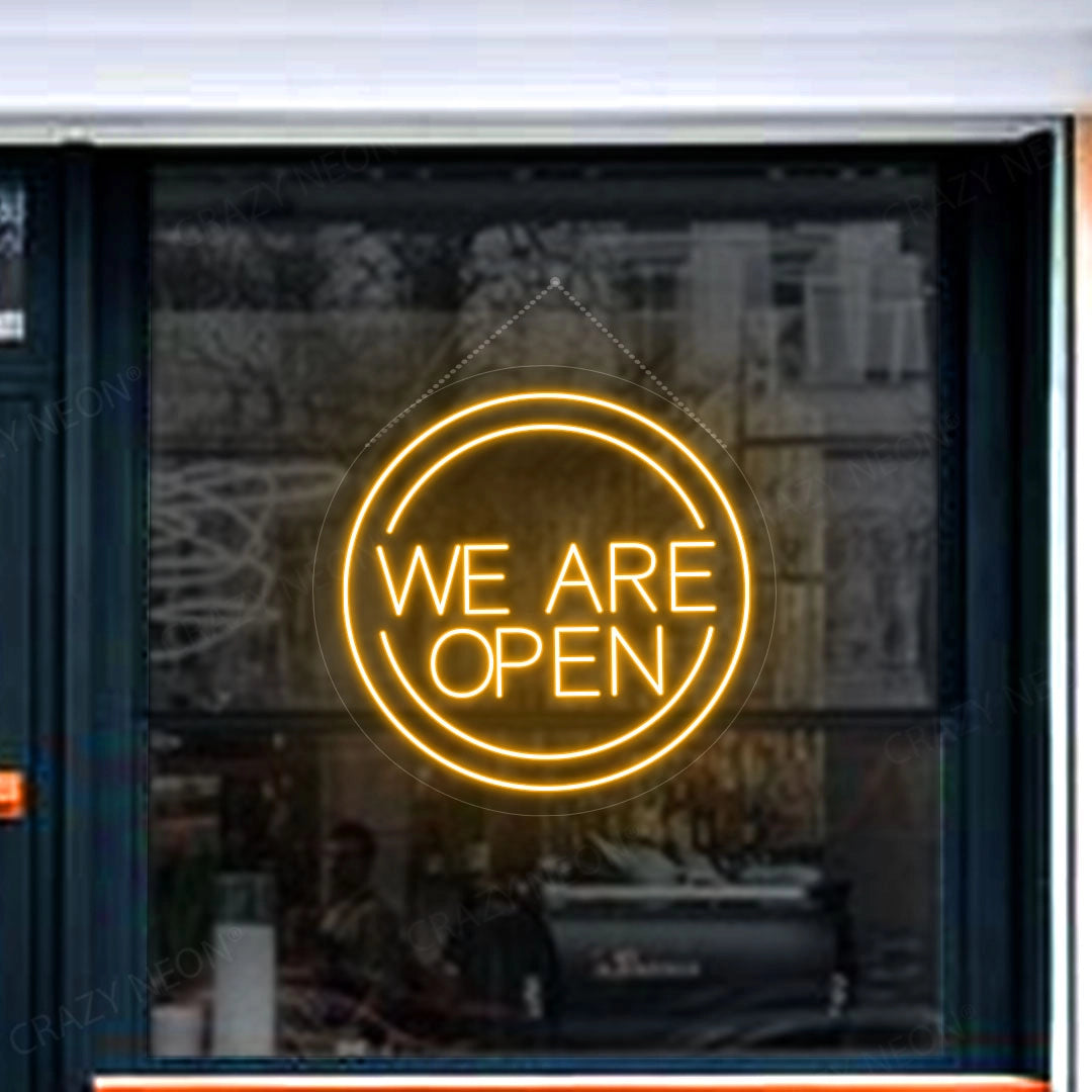 We Are Open Sign in Circle | Orange