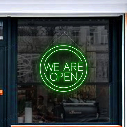 We Are Open Sign in Circle | Green