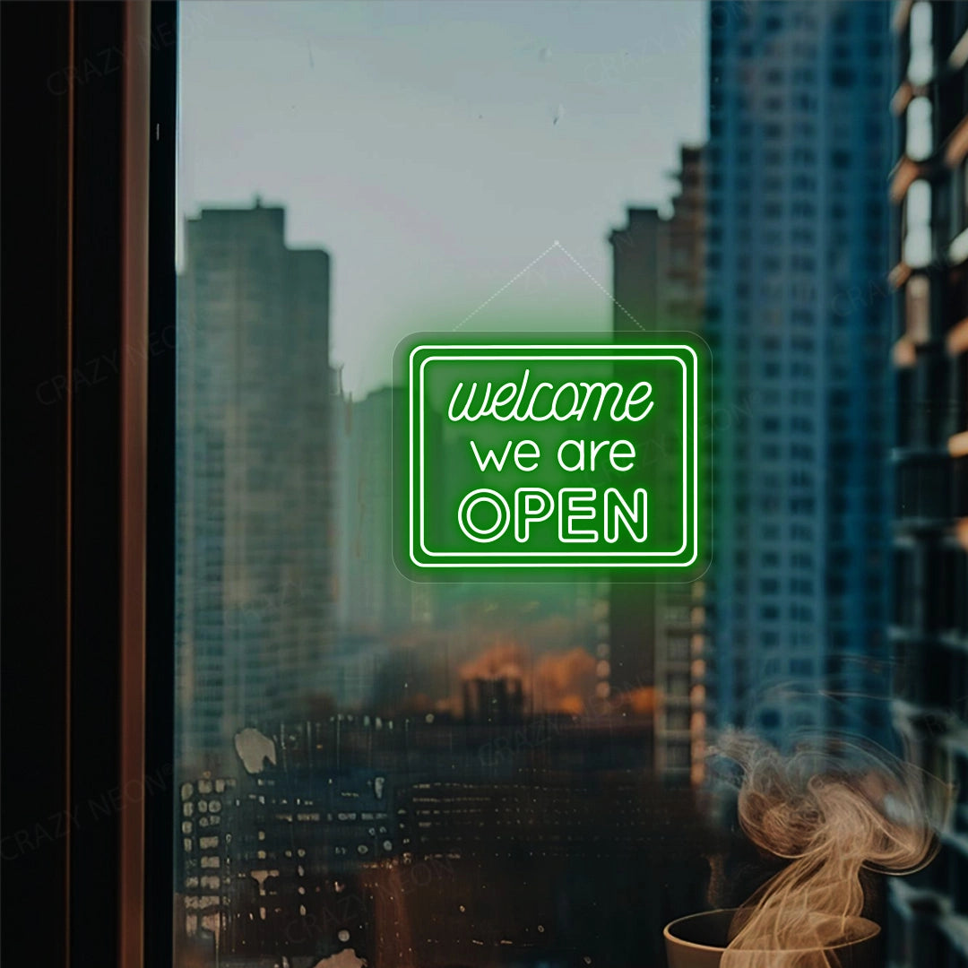 Welcome We are Open Sign | Green