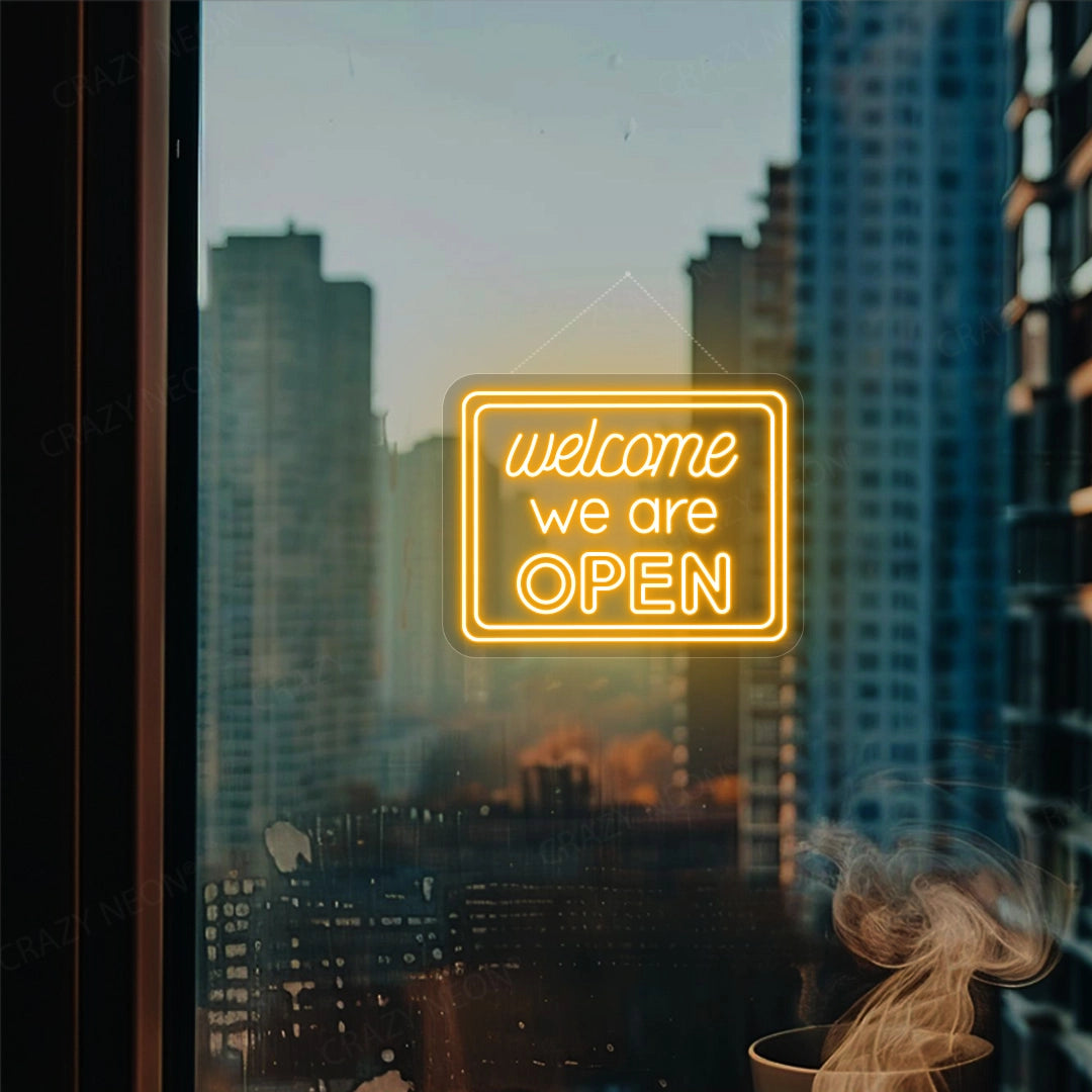 Welcome We are Open Sign | Orange