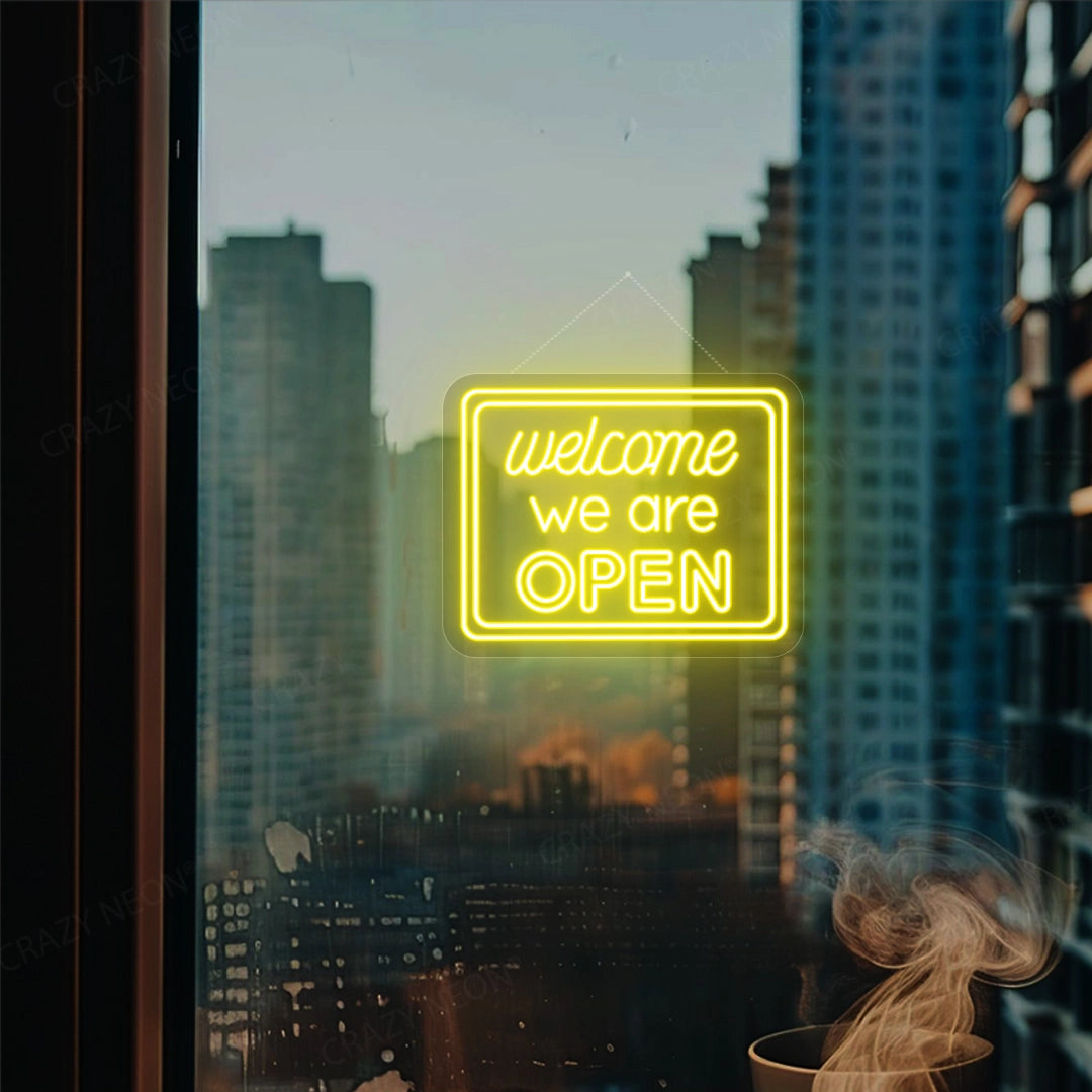 Welcome We are Open Sign | Yellow