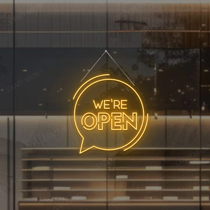 We're Open With Message Icon Sign | Orange