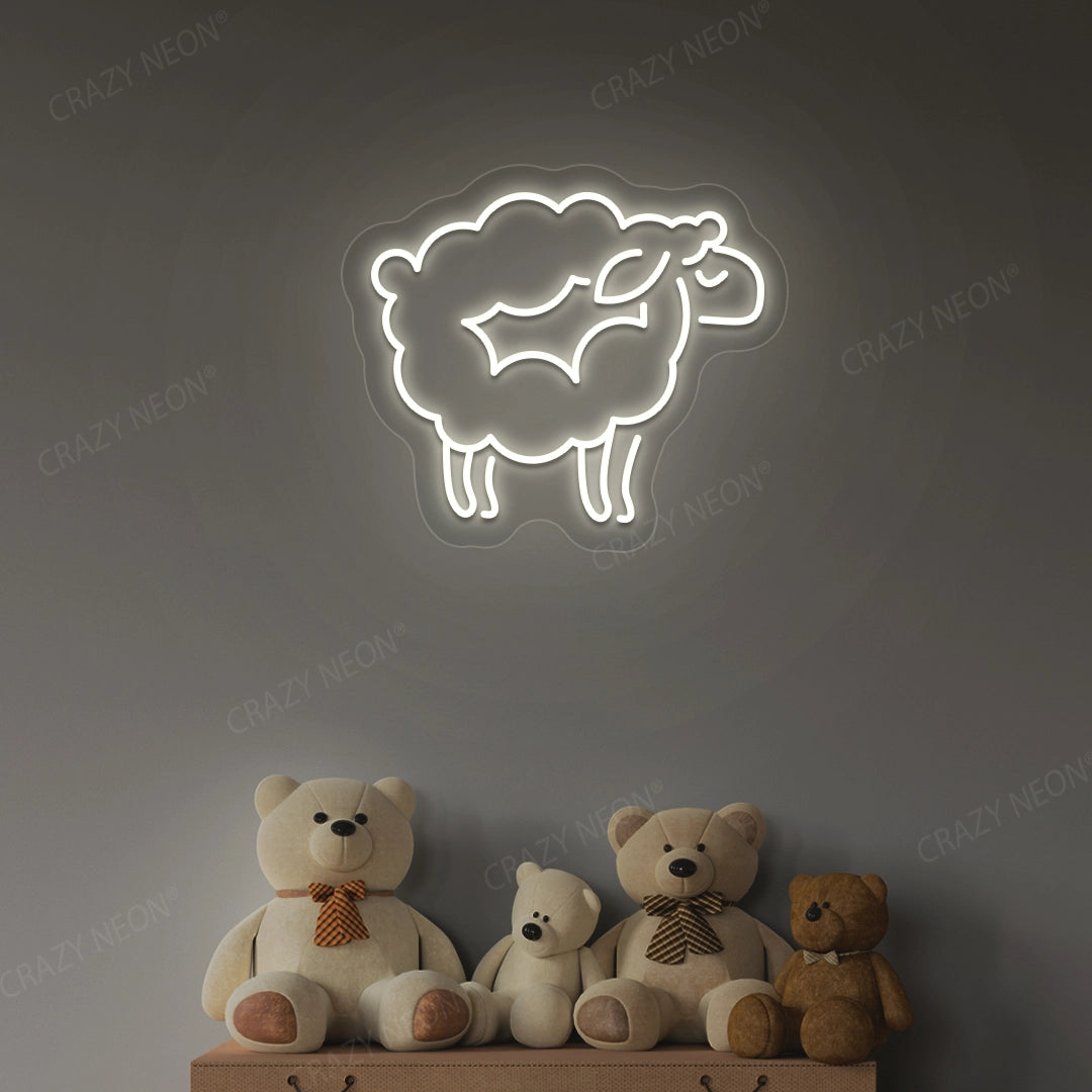 Sheep Icon Neon Sign | Warmwhite