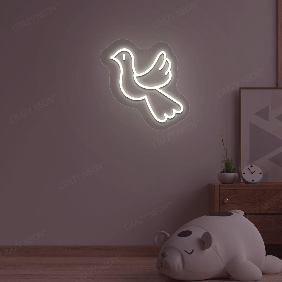 Dove Bird Neon Sign | Warmwhite